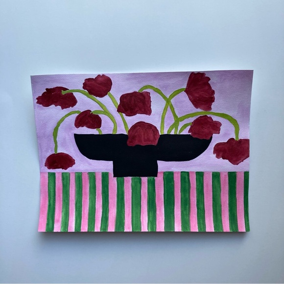 Bold Floral Watercolor Painting - Picture 2 of 2